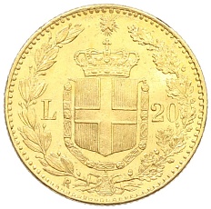 20 лир 1882 года Италия — Фото №2