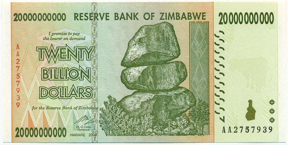 20 миллиардов долларов 2008 года Зимбабве — Фото №1