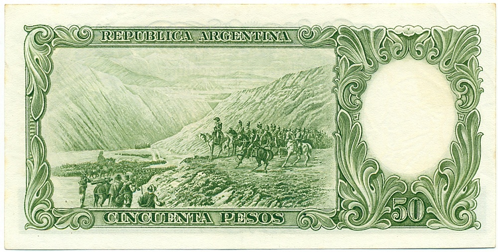 50 песо 1955 года Аргентина — Фото №2