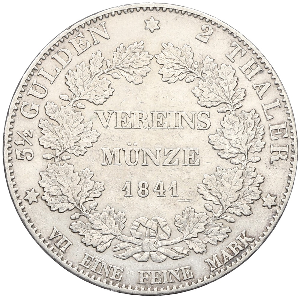2 талера 1841 года Гессен-Дармштадт — Фото №2