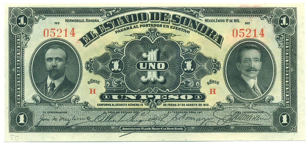 1 песо 1915 года Мексика — Фото №1