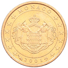1 евроцент 2001 года Монако — Фото №1