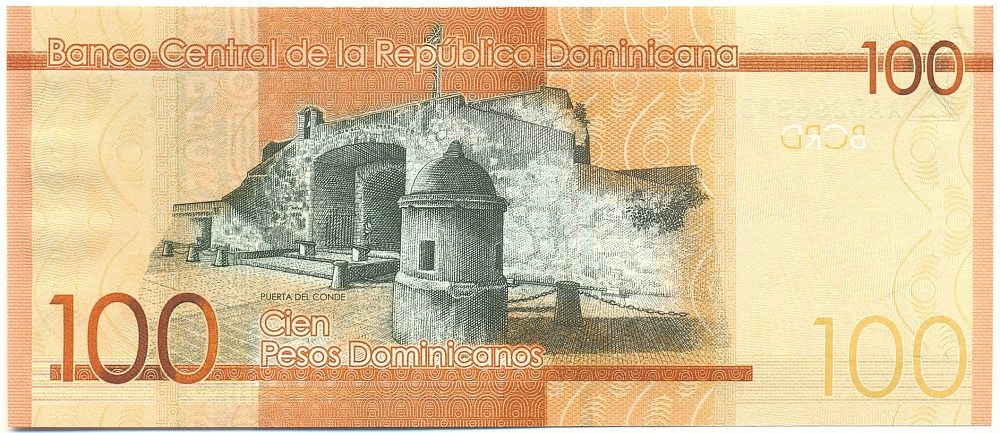 100 песо 2014 года Доминиканская республика — Фото №2
