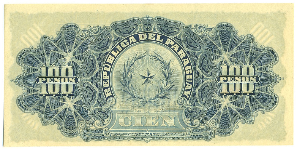 100 песо 1907 года Парагвай — Фото №2