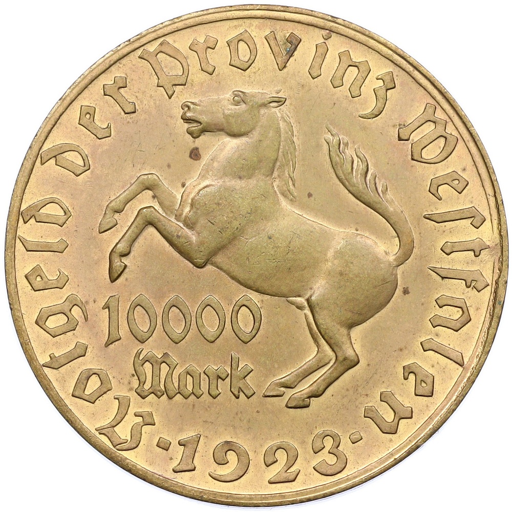 10000 марок 1923 года Германия — Вестфалия (Нотгельд) — Фото №1