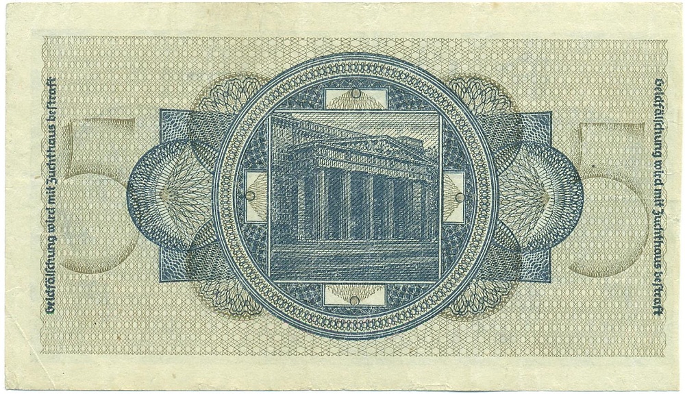 5 рейхсмарок 1940-1945 года Германия — Фото №2