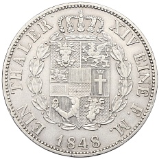 1 талер 1848 года Мекленбург-Шверин — Фото №2