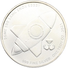 1 унция серебра 2021 года Сингапур «Wall Street Bets» — Фото №2