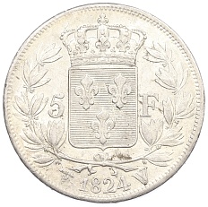 5 франков 1824 года W Франция — Фото №2