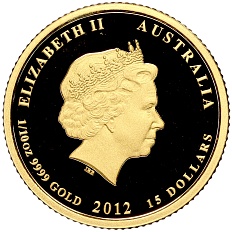15 долларов 2012 года Австралия «Год дракона» (Цветное покрытие) — Фото №2