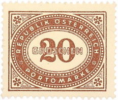 Почтовая марка 20 грошей 1947 года Австрия — Фото №1