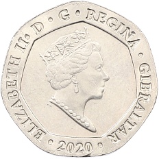 20 пенсов 2020 года Гибралтар — Фото №2
