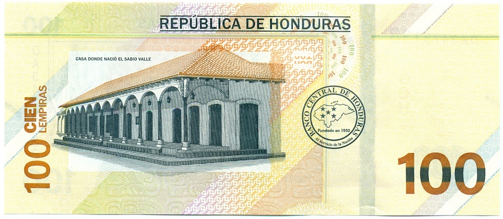 100 лемпир 2022 года Гондурас — Фото №2