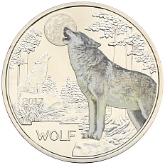 3 евро 2017 года Австрия «Животные со всего мира — Волк» — Фото №1