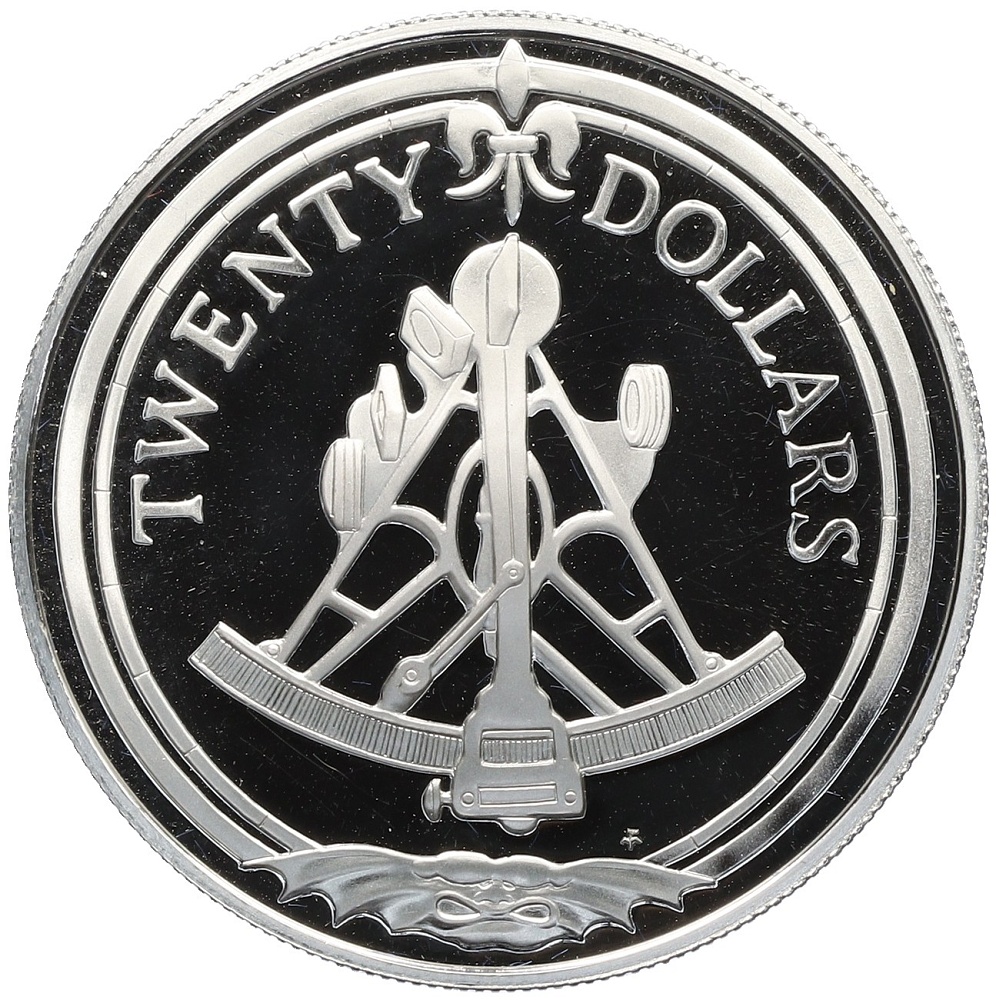 20 долларов 1985 года Британские Виргинские острова «Сокровища затонувших кораблей — Секстант» — Фото №1