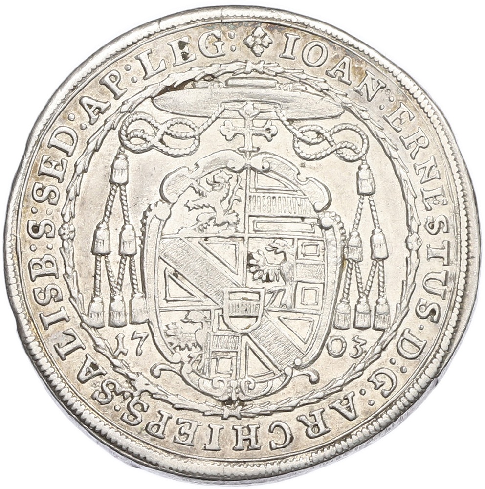 1/2 талера 1703 года Зальцбург — Фото №2