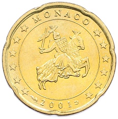 20 евроцентов 2001 года Монако — Фото №1