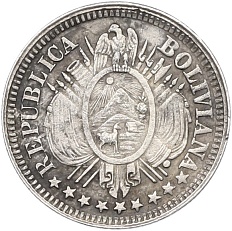 10 сентаво 1893 года Боливия — Фото №2