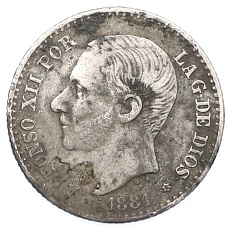 50 сентимо 1881 года Испания — Фото №1