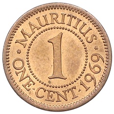 1 цент 1969 года Британский Маврикий — Фото №1