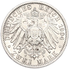 2 марки 1904 года Германия (Мекленбург-Шверин) «Свадьба Герцога Фридриха Франца IV» — Фото №2