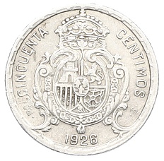 50 сентимо 1926 года Испания — Фото №2