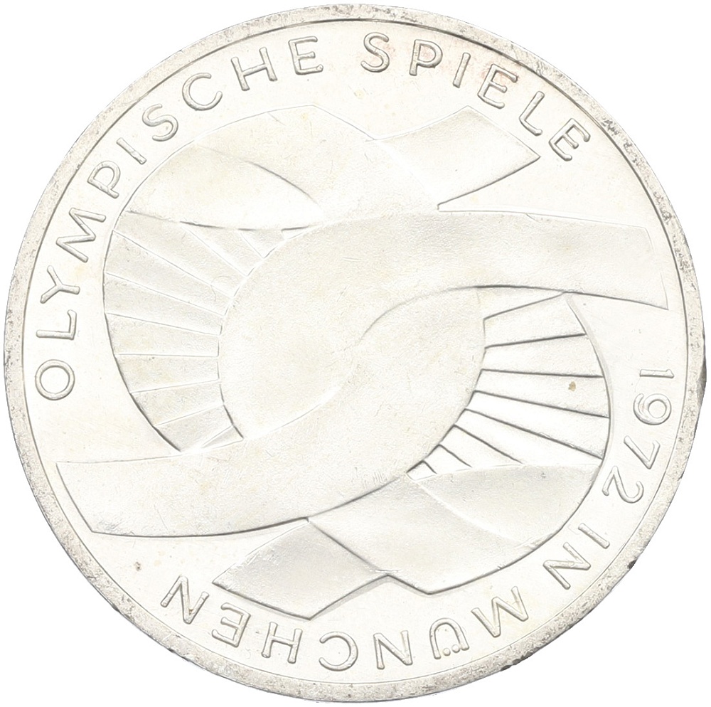 10 марок 1972 года D Западная Германия (ФРГ) «XX летние Олимпийские Игры 1972 в Мюнхене — Узел» — Фото №1