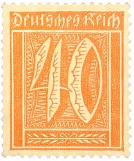Почтовая марка 40 пфеннигов 1922 года Германия — Фото №1