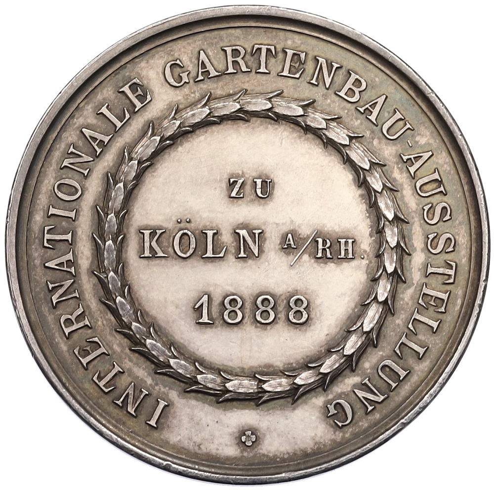 Медаль 1888 года Германия «Международная выставка садоводства в Кельне» — Фото №2