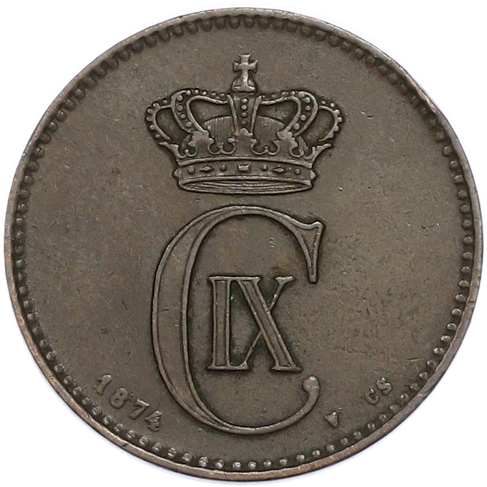2 эре 1874 года Дания — Фото №2