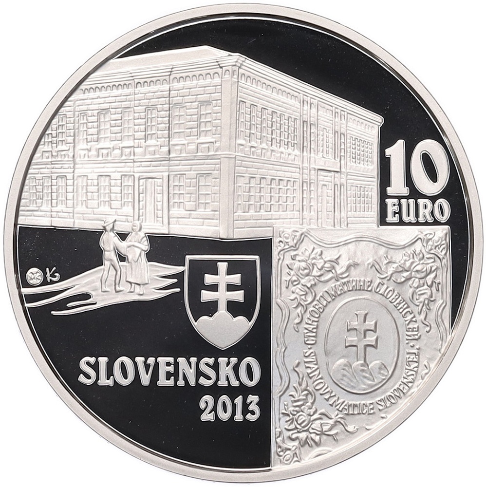 10 евро 2013 года Словакия «150 лет учреждению Матицы словацкой» — Фото №2