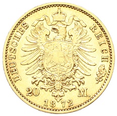 20 марок 1872 года А Германия (Пруссия) — Фото №2