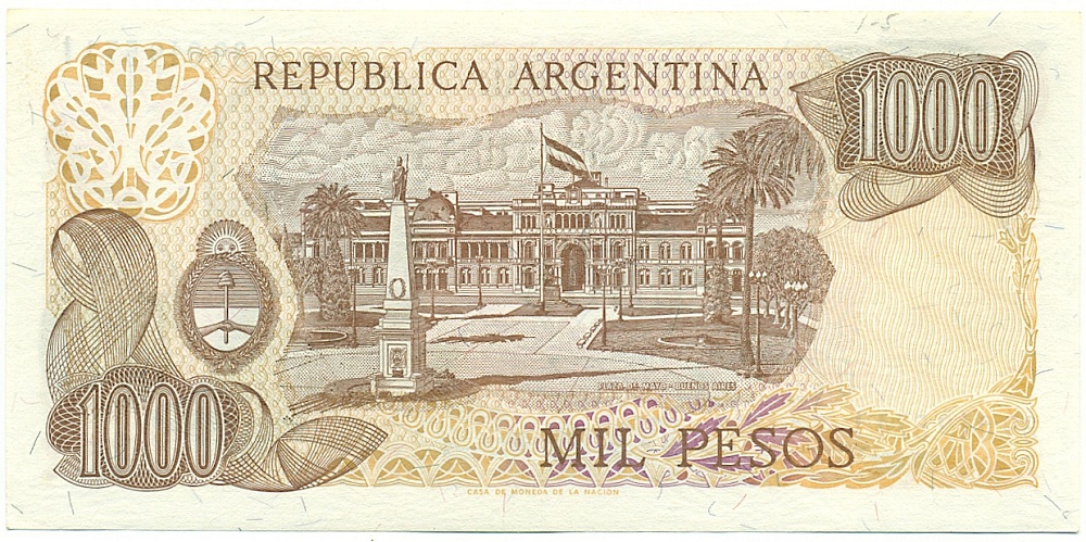1000 песо 1982 года Аргентина — Фото №2