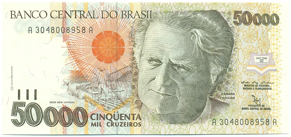 50000 крузейро 1992 года Бразилия — Фото №1
