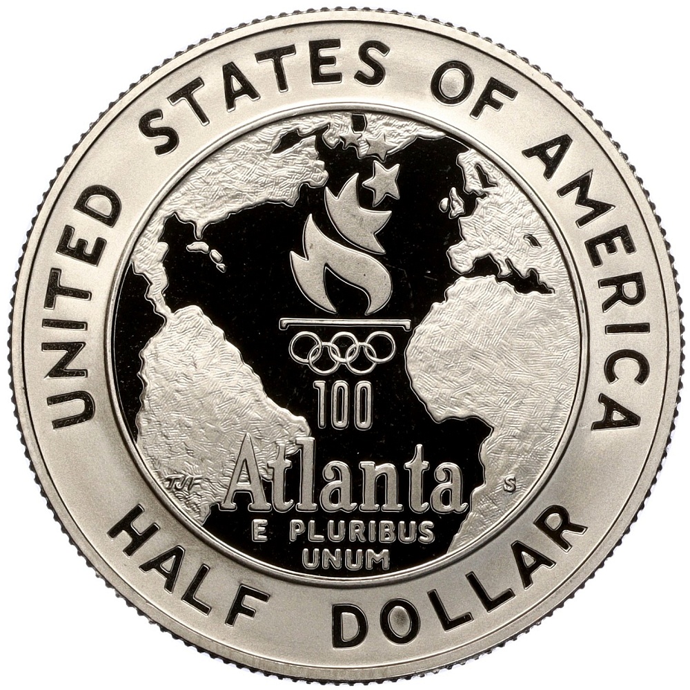 1/2 доллара (50 центов) 1995 года S США «XXVI летние Олимпийские Игры 1996 в Атланте — Баскетбол» — Фото №2
