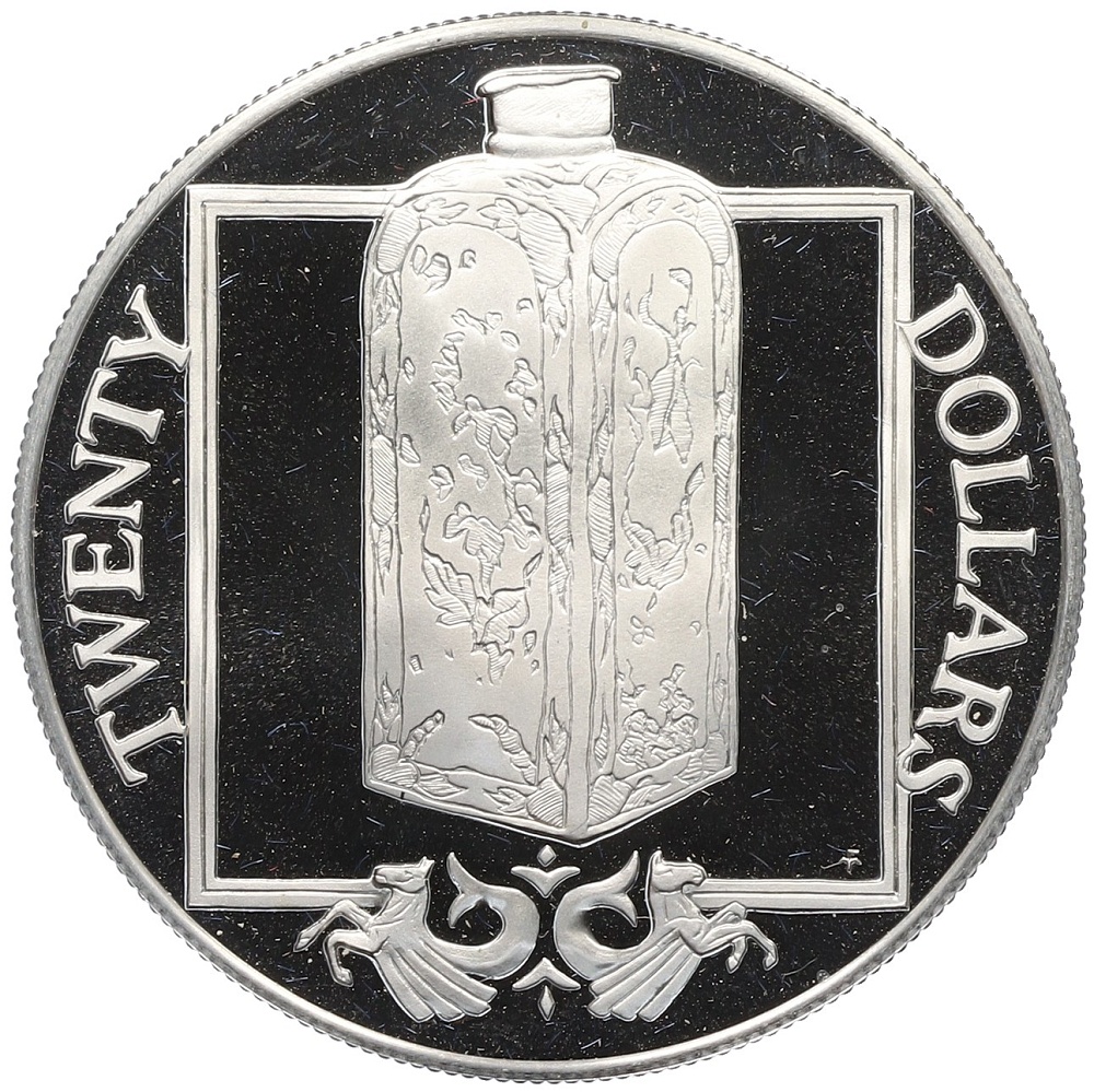 20 долларов 1985 года Британские Виргинские острова «Сокровища затонувших кораблей — Фарфоровая бутылка» — Фото №1