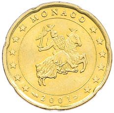 20 евроцентов 2001 года Монако — Фото №1
