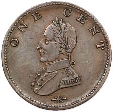 1 цент 1820 года США «Двойной Вашингтон» — Фото №1