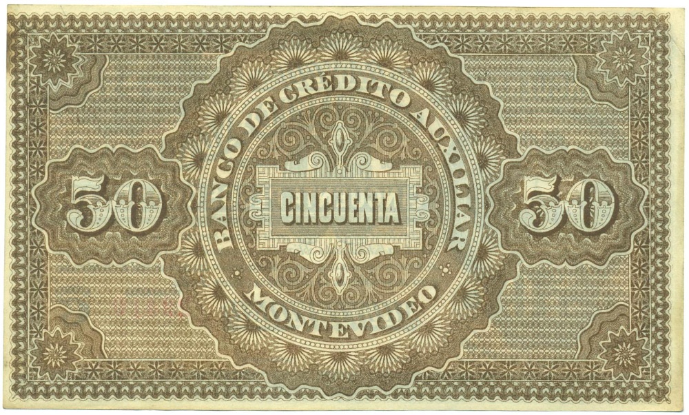 50 песо 1887 года Уругвай — Фото №2