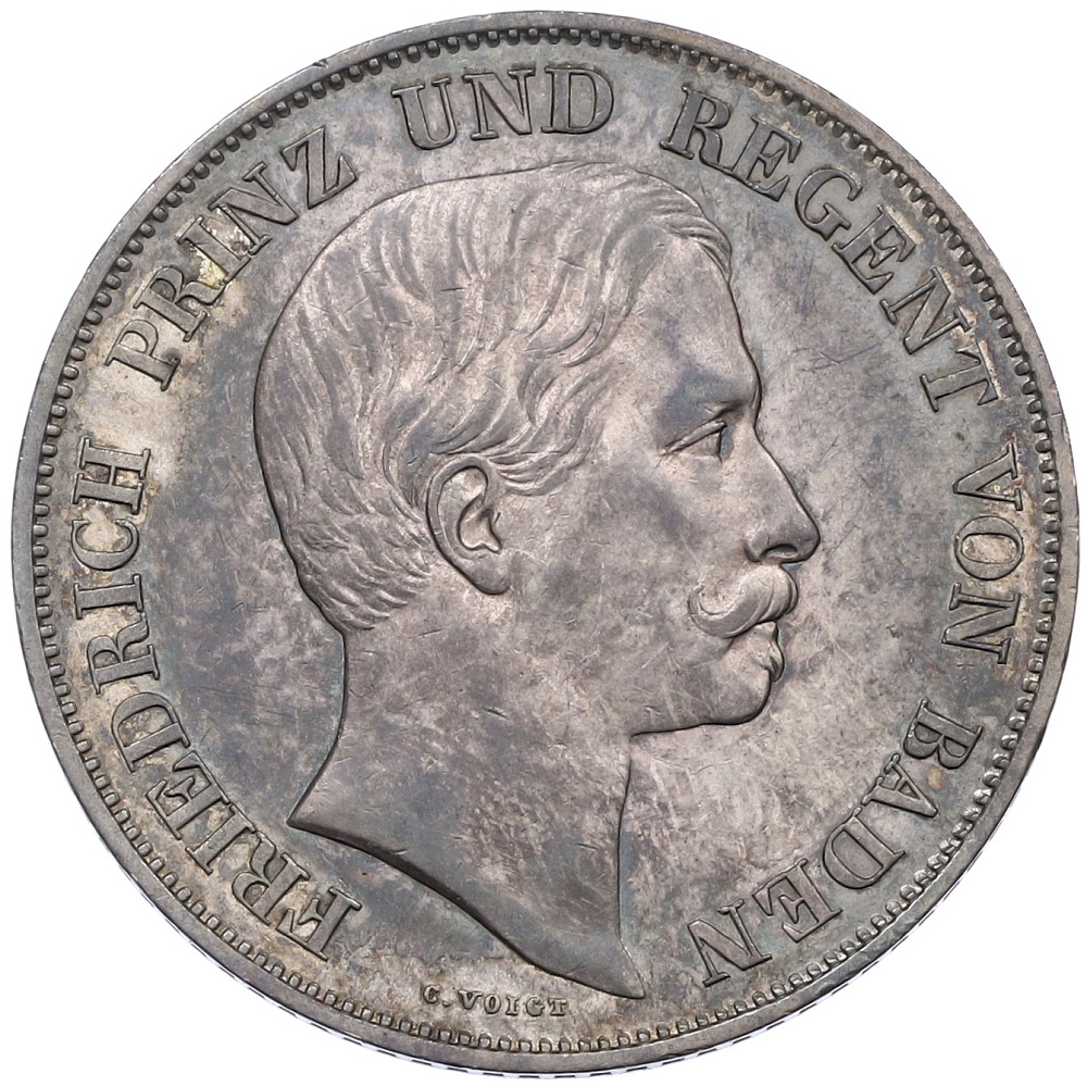 2 гульдена 1856 года Баден — Фото №1