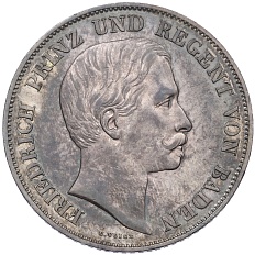 2 гульдена 1856 года Баден — Фото №1