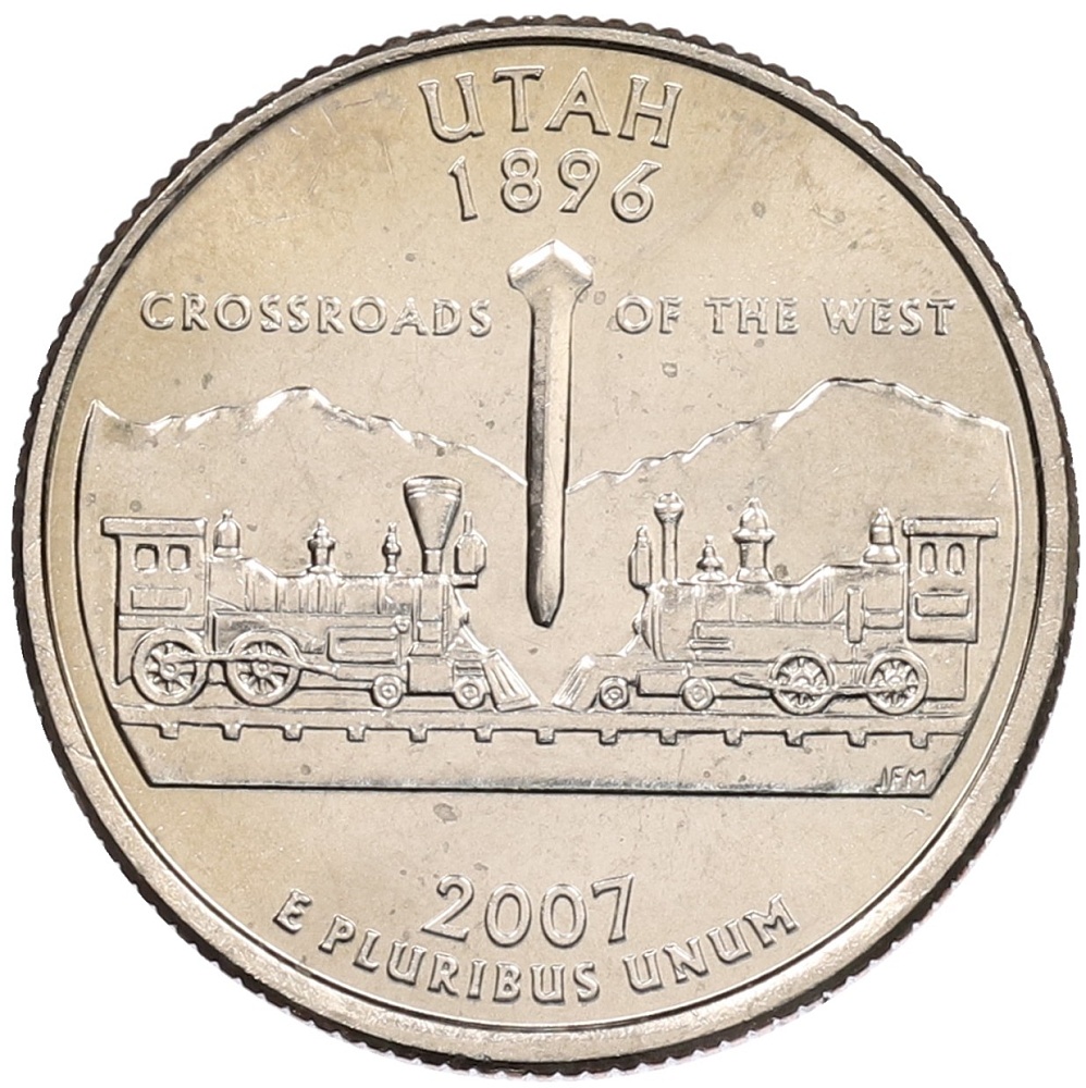 1/4 доллара (25 центов) 2007 года P США «Штаты и территории — Юта» — Фото №1