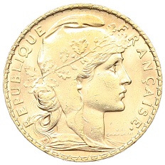 20 франков 1907 года Франция — Фото №2