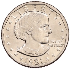 1 доллар 1981 года S США «Сьюзен Энтони» — Фото №1