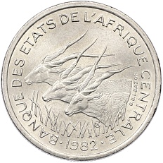 50 франков 1982 года Центрально-Африканский валютный союз — Литера А (Чад) — Фото №1