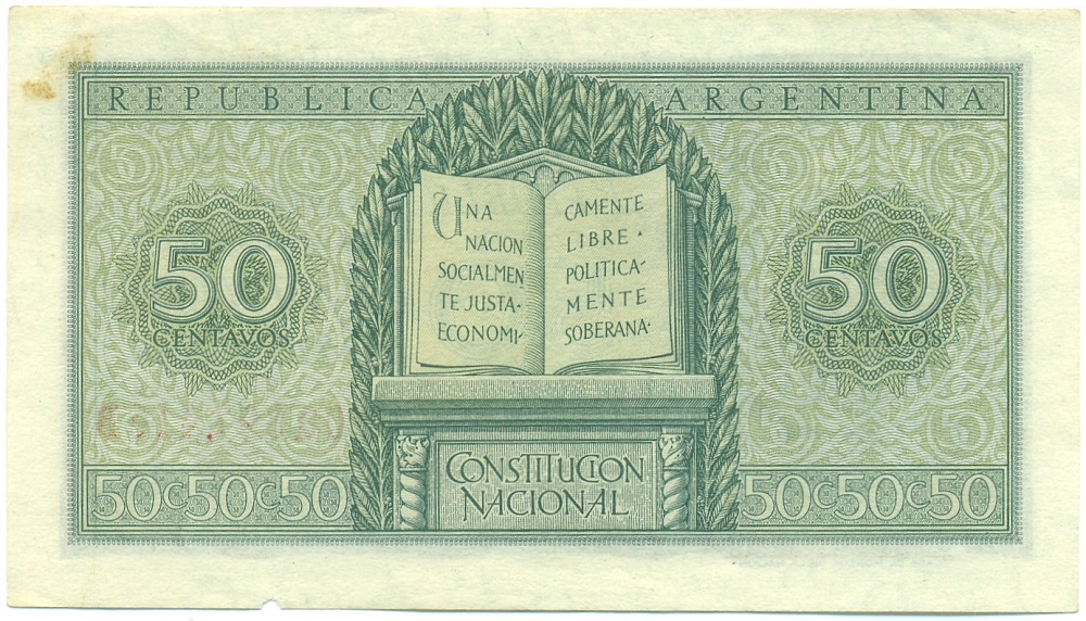 50 сентаво 1950 года Аргентина — Фото №2
