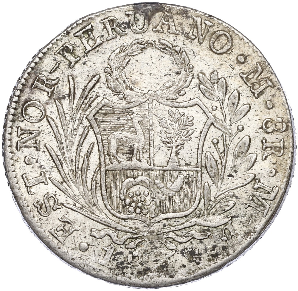 8 реалов 1839 года Перу — Фото №2