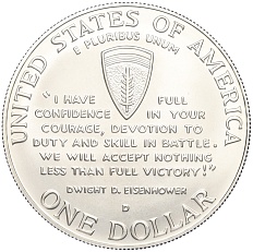 1 доллар 1993 года D США «50 лет высадке союзников в Нормандии» — Фото №2