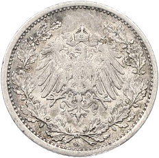 1/2 марки 1915 года A Германия — Фото №2