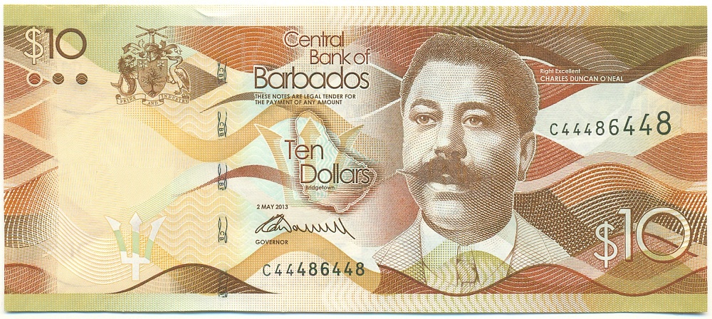10 долларов 2013 года Барбадос — Фото №1